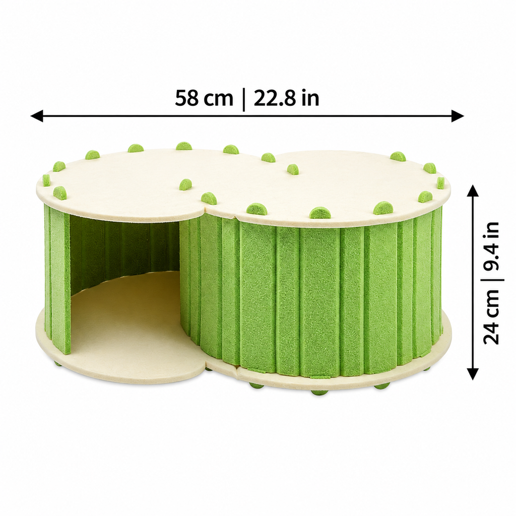 Size guide for semi-enclosed cat tunnel bed