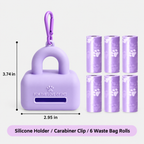Included pieces shown with the silicone dog waste bag dispenser