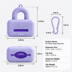 Size guide for silicone dog waste bag dispenser