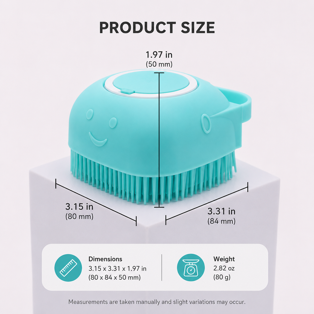 Silicone Pet Bath Brush – Shampoo Dispenser for Dogs & Cats Grooming – product image 3