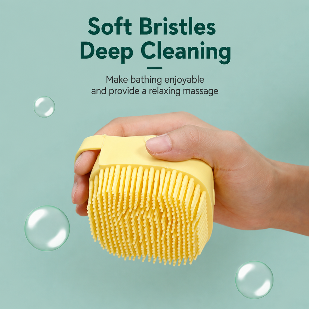 Silicone Pet Bath Brush – Shampoo Dispenser for Dogs & Cats Grooming – product image 7