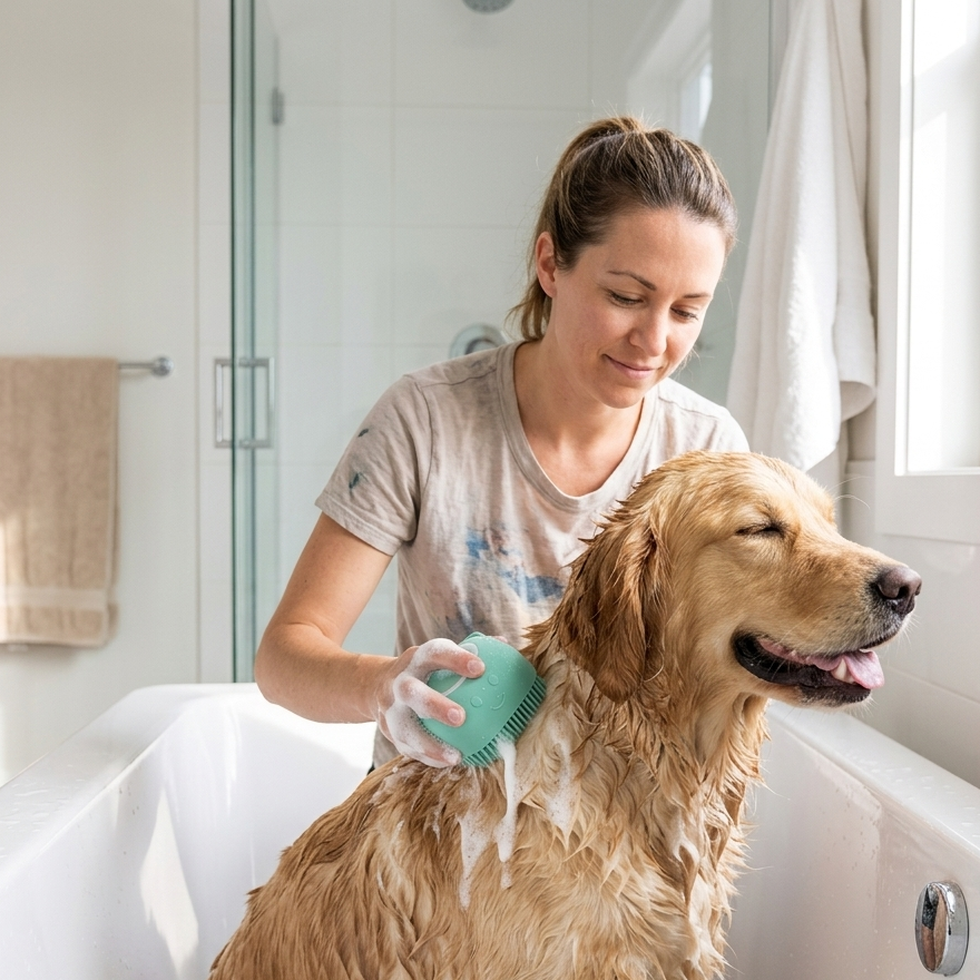 Silicone Pet Bath Brush – Shampoo Dispenser for Dogs & Cats Grooming – product image 8