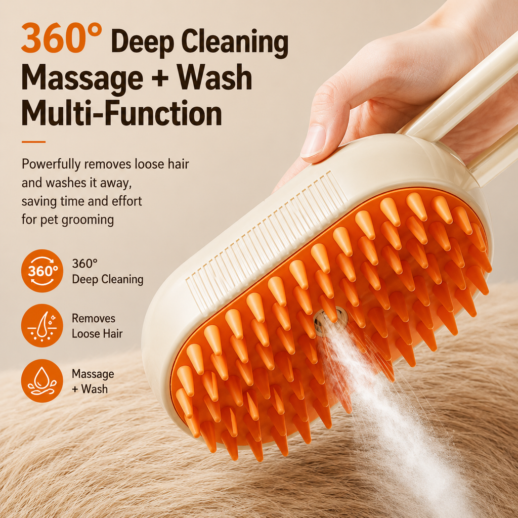 Steam Pet Grooming Brush for Dogs & Cats – Fur Remover & Deshedding – product image 7