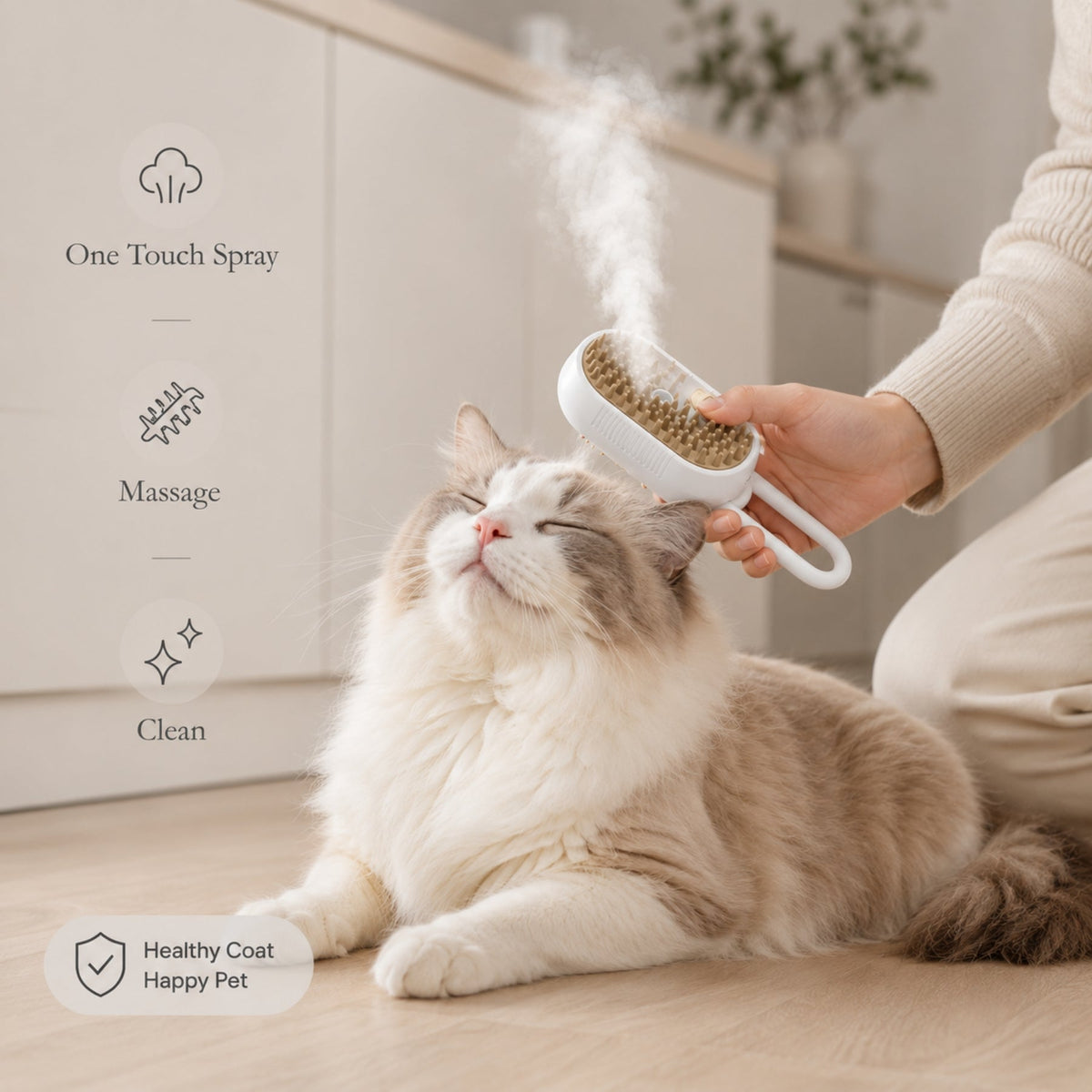 Steam Pet Grooming Brush for Dogs & Cats – Fur Remover & Deshedding – product image 9